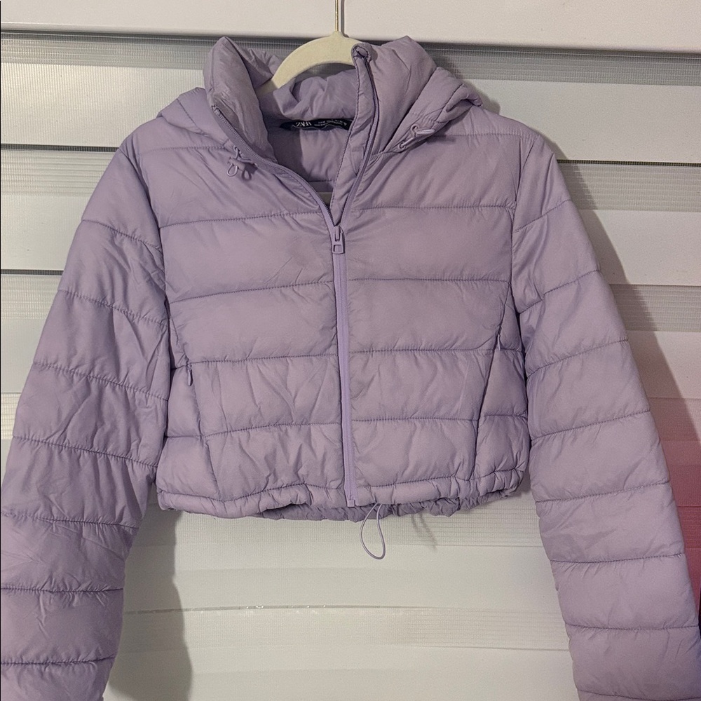 Zara Light Purple Puffer Jacket